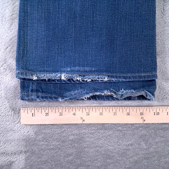 BIG STAR Sweet Low Boot Cut Jean Womens 32x33, Tag 29L Stretch Blue Distressed - Picture 11 of 15